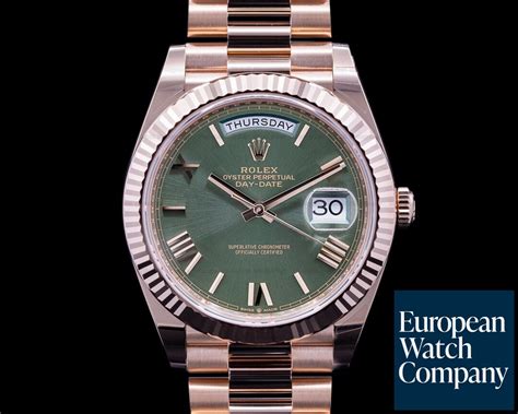 rolex gold presidential green face|rolex day date ref 228235.